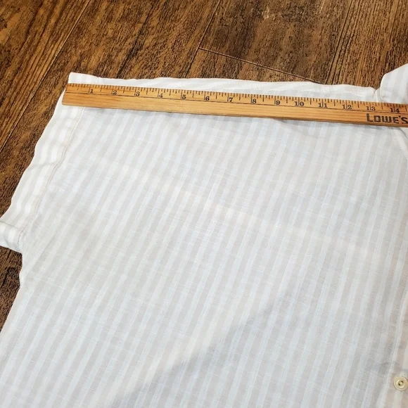 Madewell white- Beige button down short sleeve white shirt Size XL Cotton - Picture 6 of 11